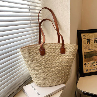 The Riviera Tote | Structured Woven Tote Bag