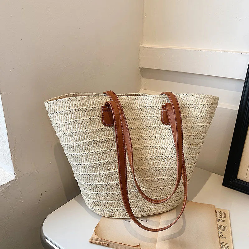 The Riviera Tote | Structured Woven Tote Bag