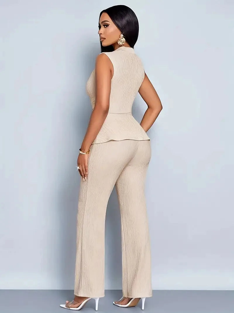 The Colette Vest Set | Sleeveless Vest & Wide-Leg Trousers