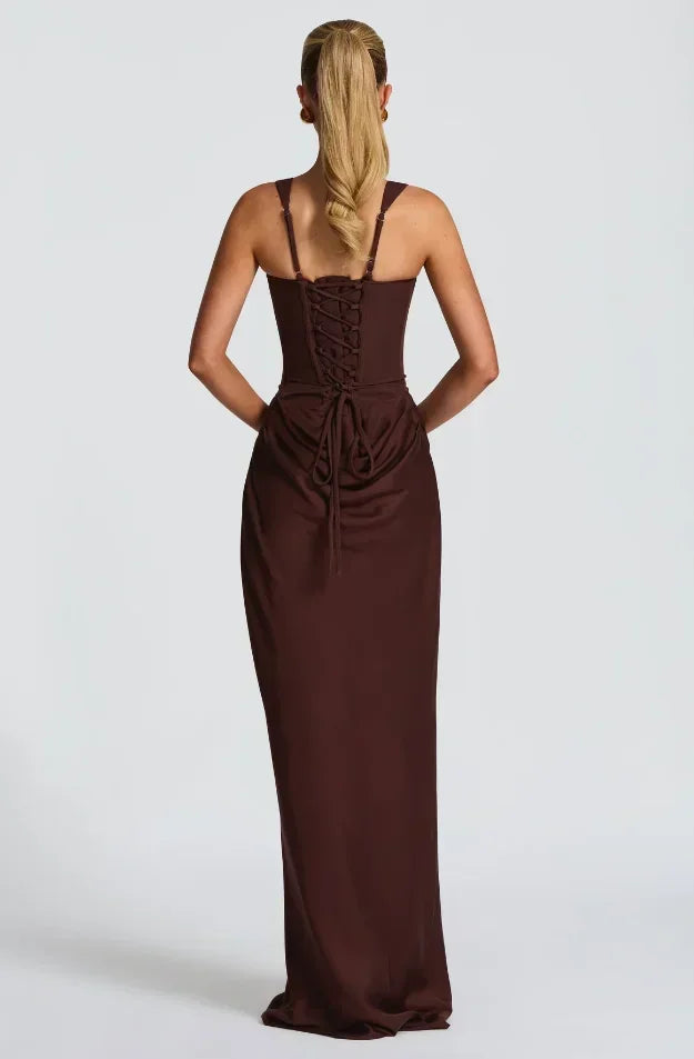 The Genevieve Pleated Midi Dress | Square Neck Midi Dress