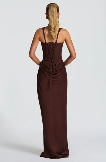 The Genevieve Pleated Midi Dress | Square Neck Midi Dress
