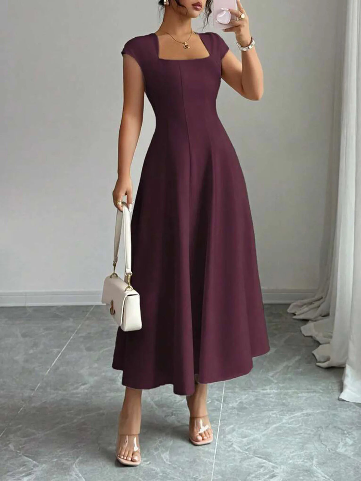 The Eleanor Wrap Midi Dress | A-Line Wrap Midi Dress