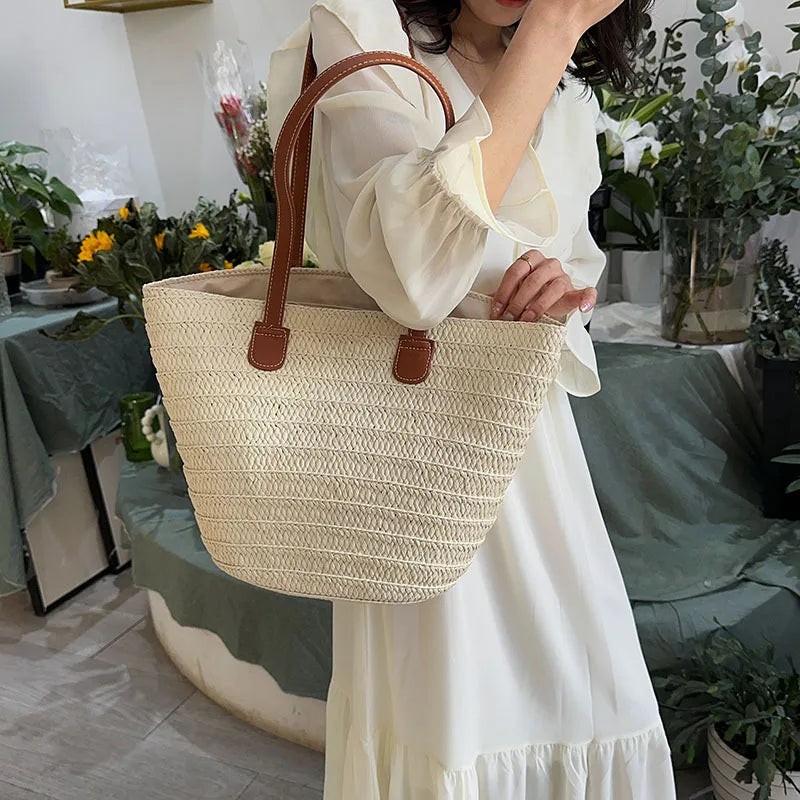 The Riviera Tote | Structured Woven Tote Bag