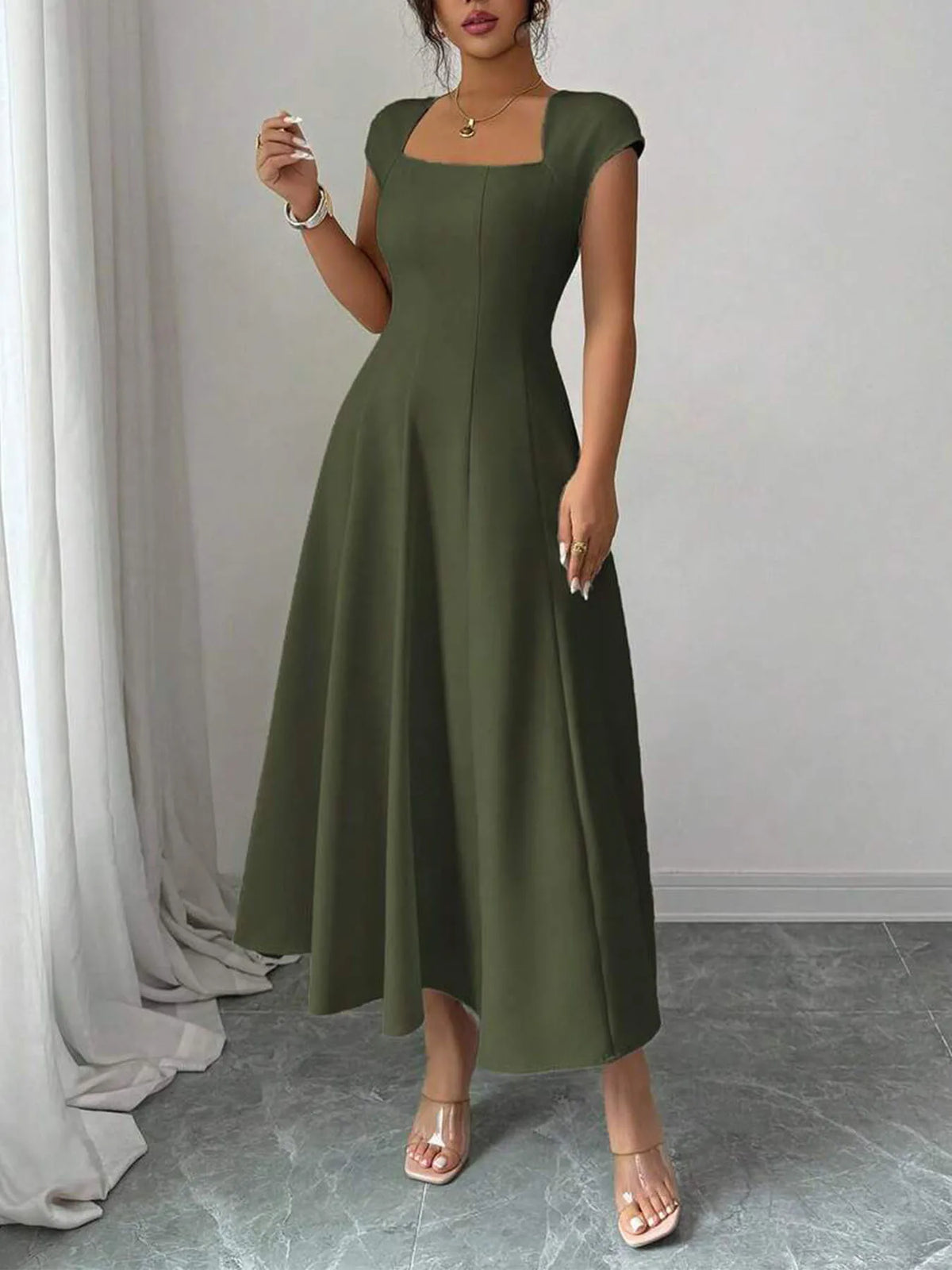 The Eleanor Wrap Midi Dress | A-Line Wrap Midi Dress