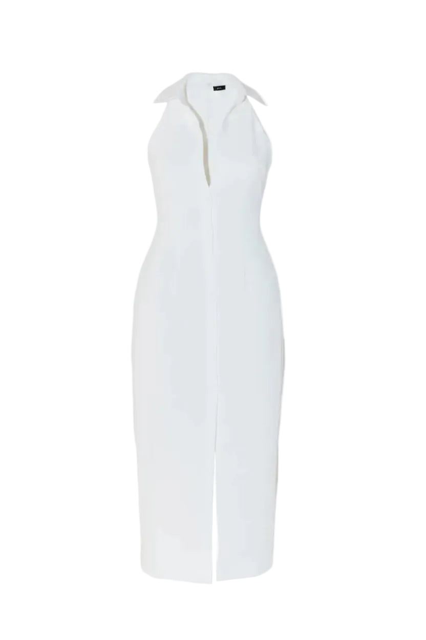 The Alessia Linen Shirt Dress | Midi Shirt Dress with Side Slit
