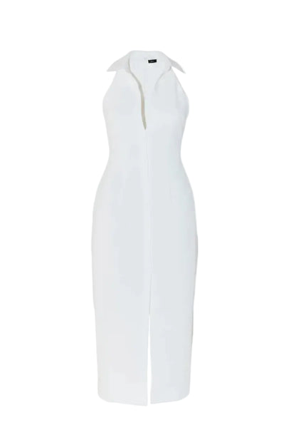 The Alessia Linen Shirt Dress | Midi Shirt Dress with Side Slit