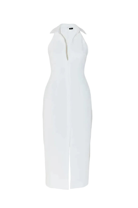 The Alessia Linen Shirt Dress | Midi Shirt Dress with Side Slit