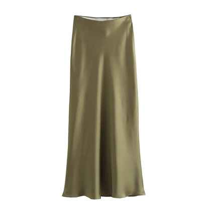 The Vianté Skirt | Timeless Satin Midi Skirt