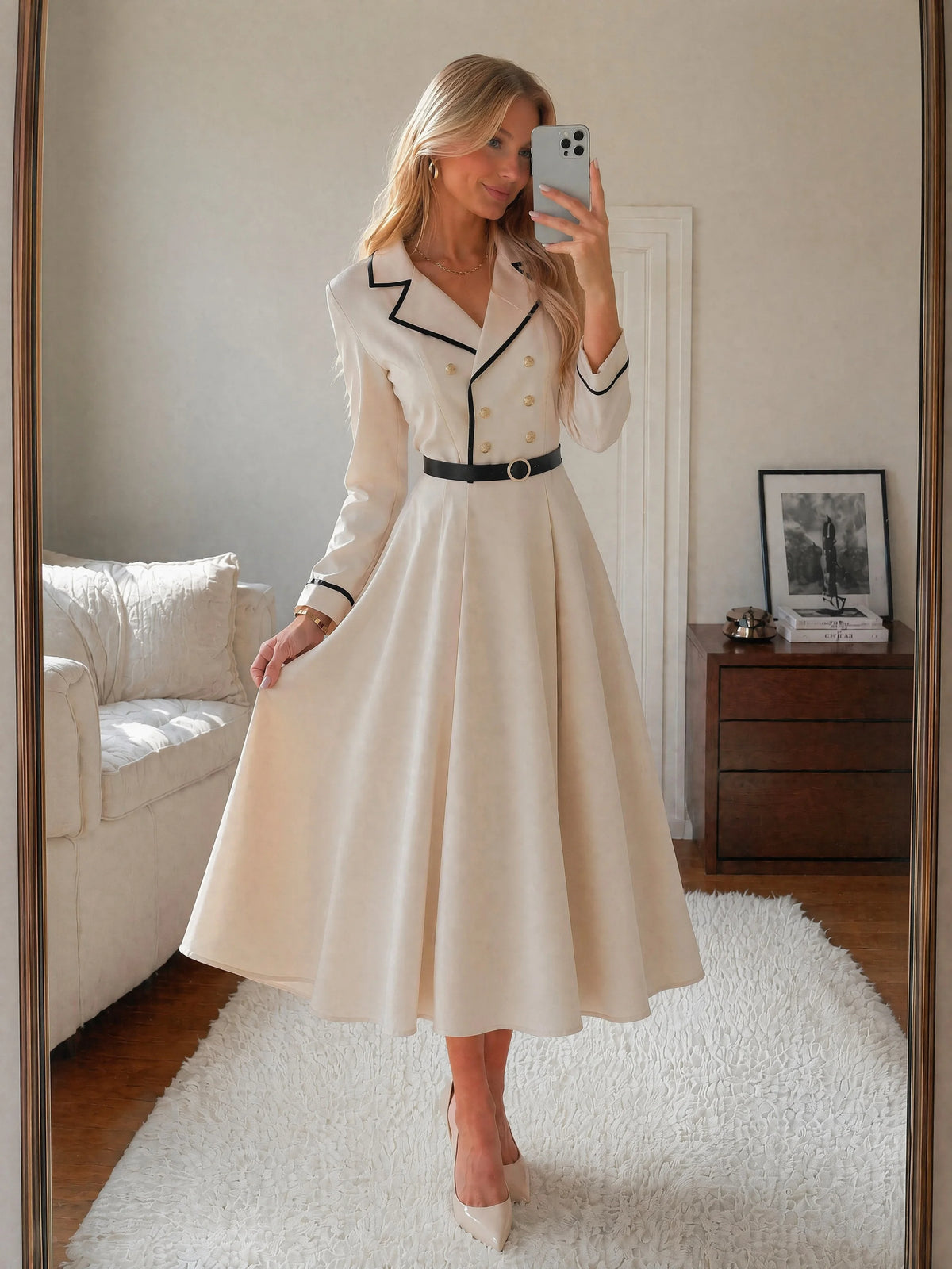 The Rosalie Dress | Elegant Feminine Midi Dress