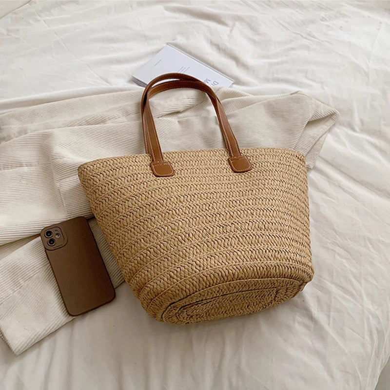 The Riviera Tote | Structured Woven Tote Bag