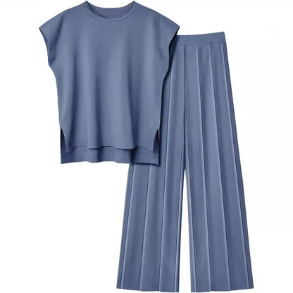 The Monaco Set | Sleeveless Top & Wide-Leg Trousers