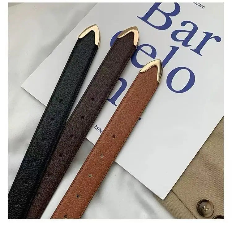 The Almara Belt | Minimal Black Leather Belt