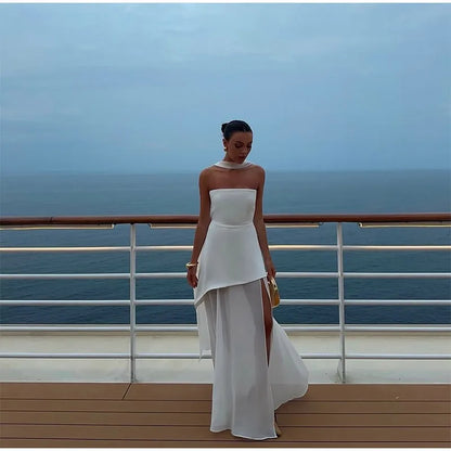 The Valentina Mesh Maxi Dress | Strapless Maxi Dress