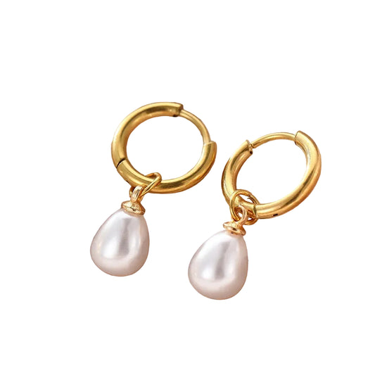The Noelle Pearl Earrings | Minimal Pearl Drop Earrings