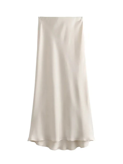 The Vianté Skirt | Timeless Satin Midi Skirt