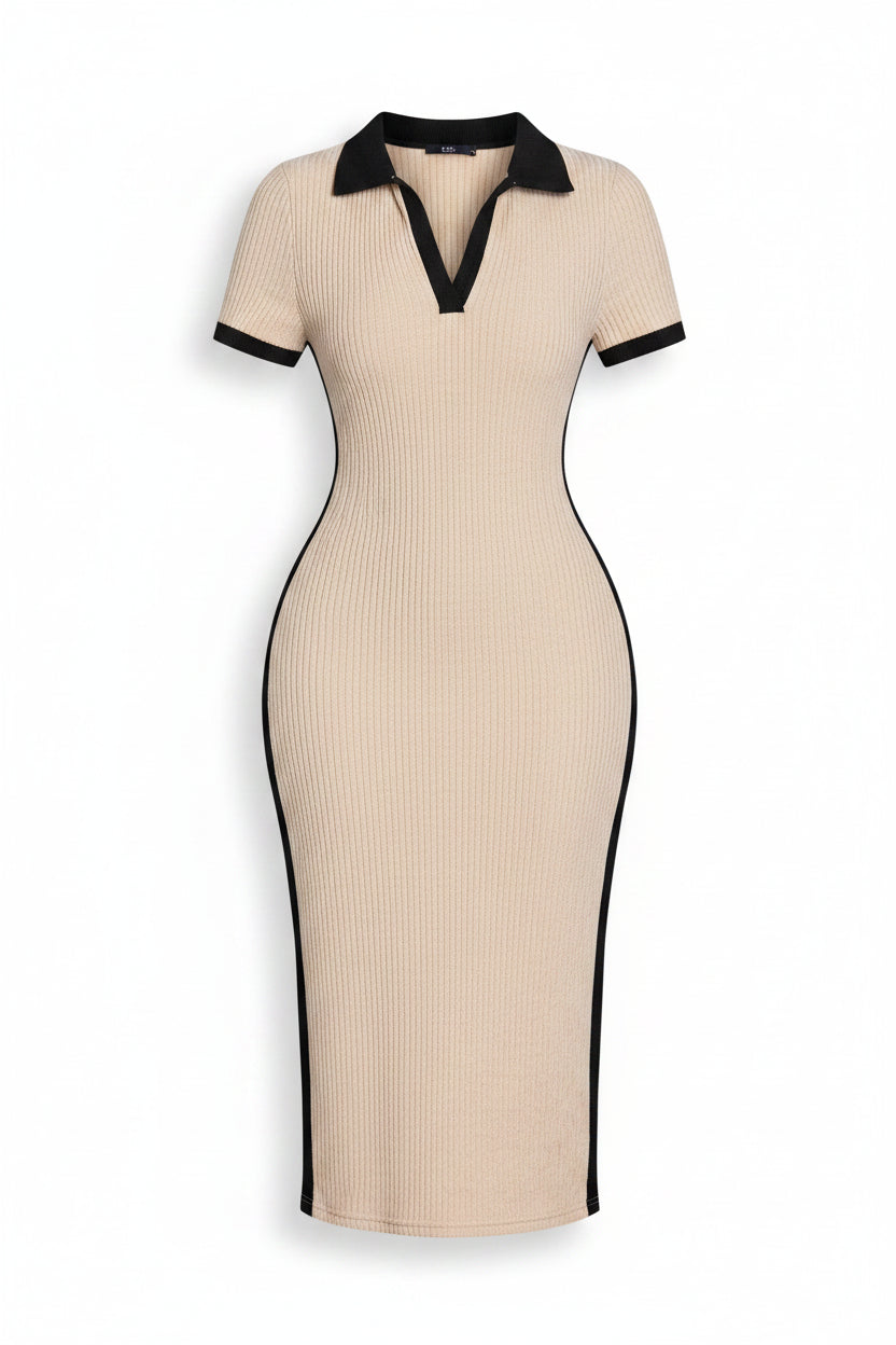 The Audrey Knit Midi Dress | Collared Knit Midi Dress