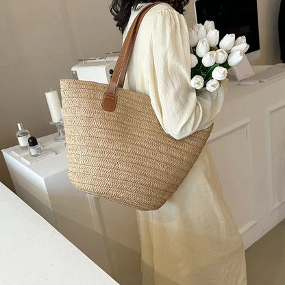 The Riviera Tote | Structured Woven Tote Bag