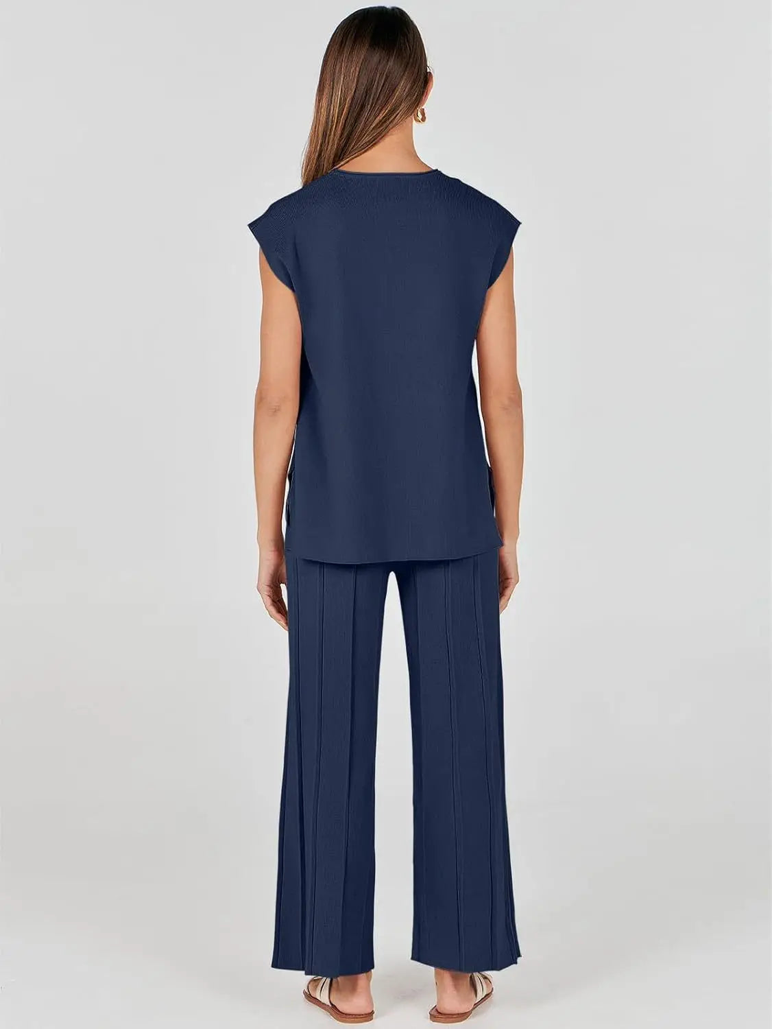 The Monaco Set | Sleeveless Top & Wide-Leg Trousers
