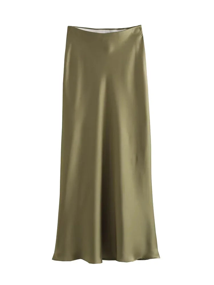 The Vianté Skirt | Timeless Satin Midi Skirt