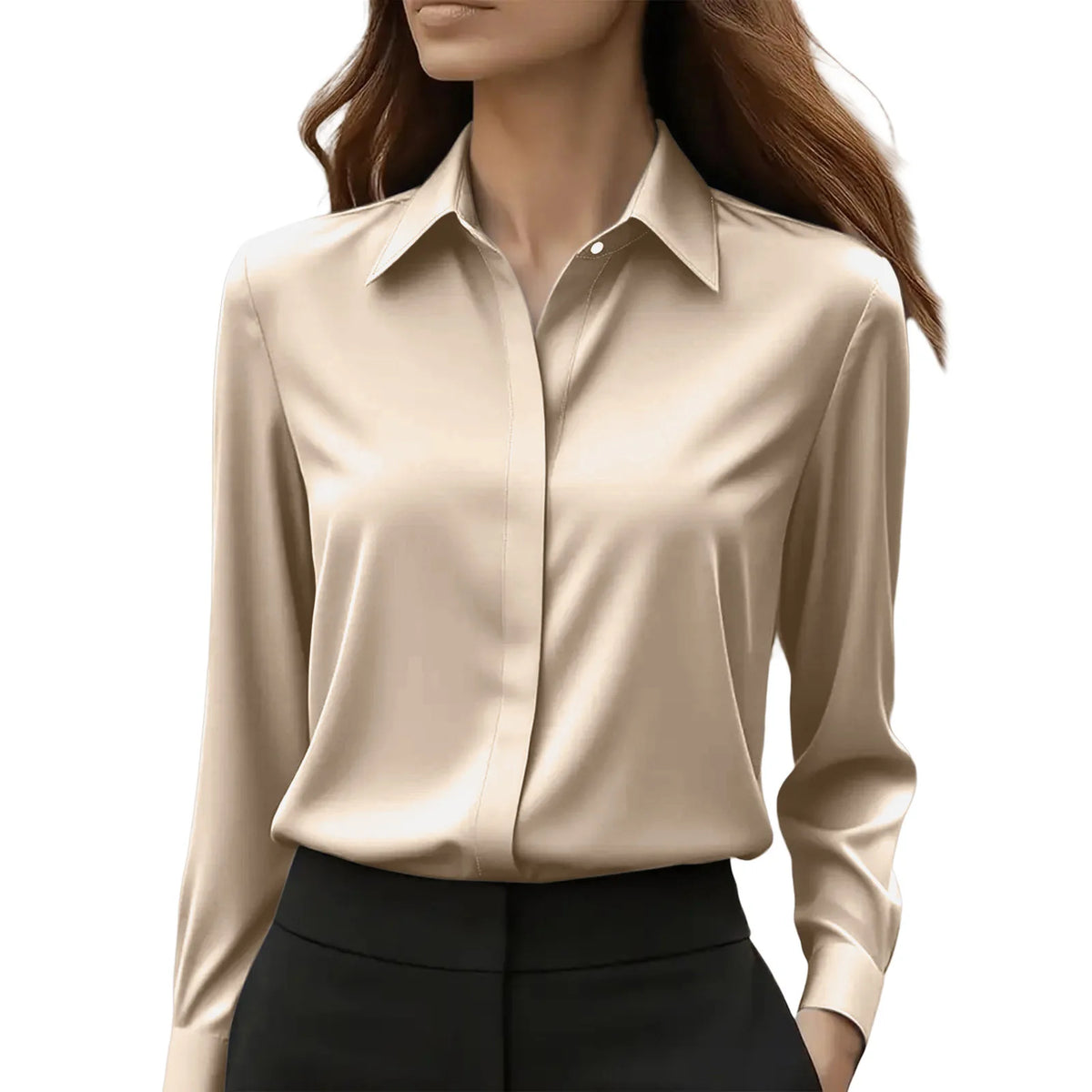 The Scarlett Satin Blouse | Satin Button-Up Blouse