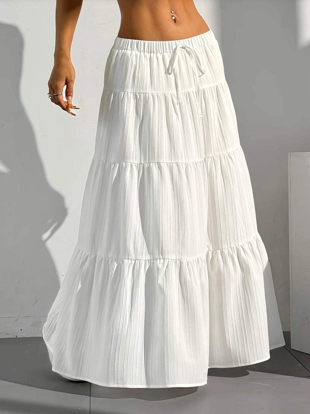 The Madeleine Skirt | Satin High-Waisted Midi