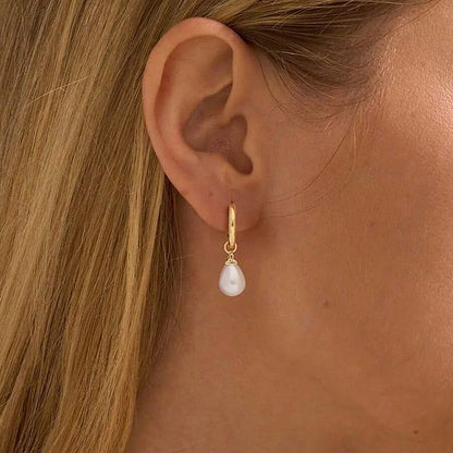 The Noelle Pearl Earrings | Minimal Pearl Drop Earrings