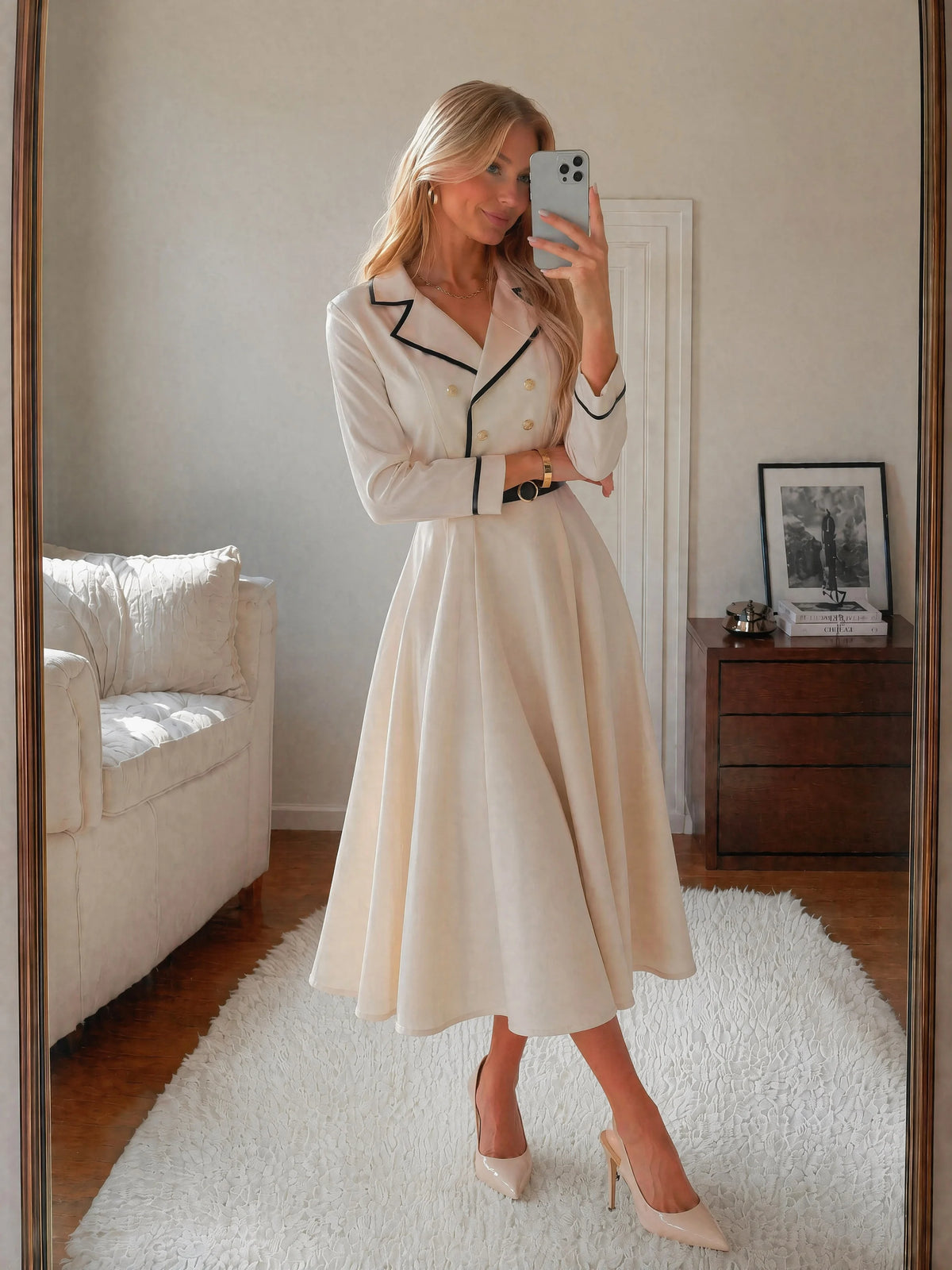 The Rosalie Dress | Elegant Feminine Midi Dress
