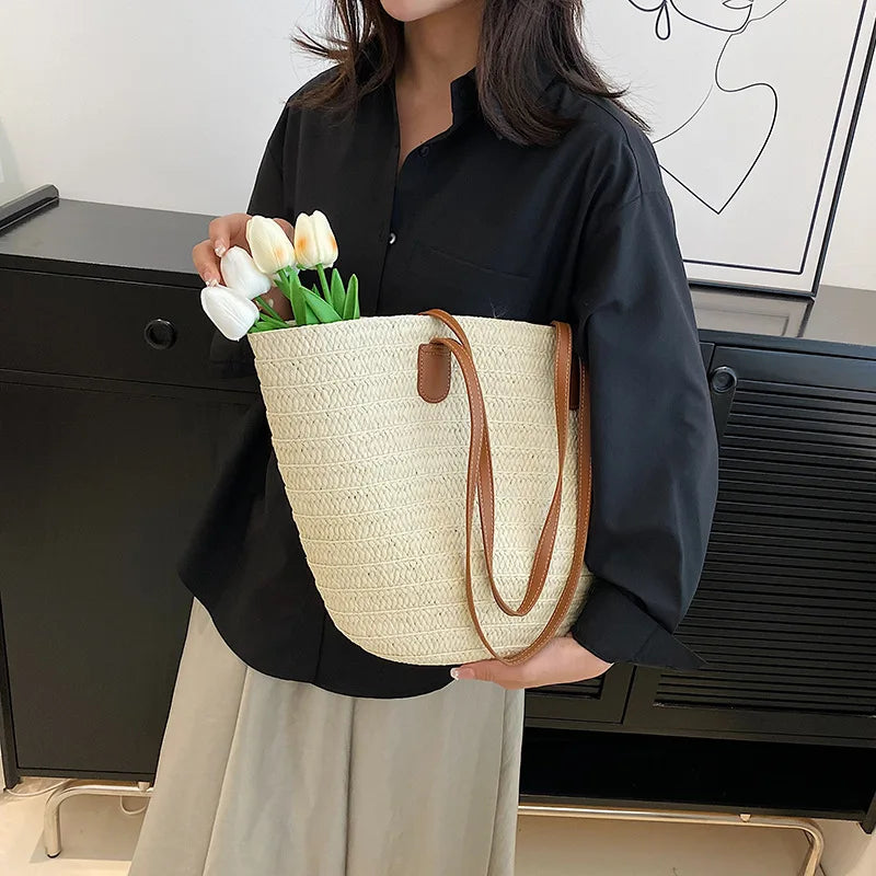 The Riviera Tote | Structured Woven Tote Bag
