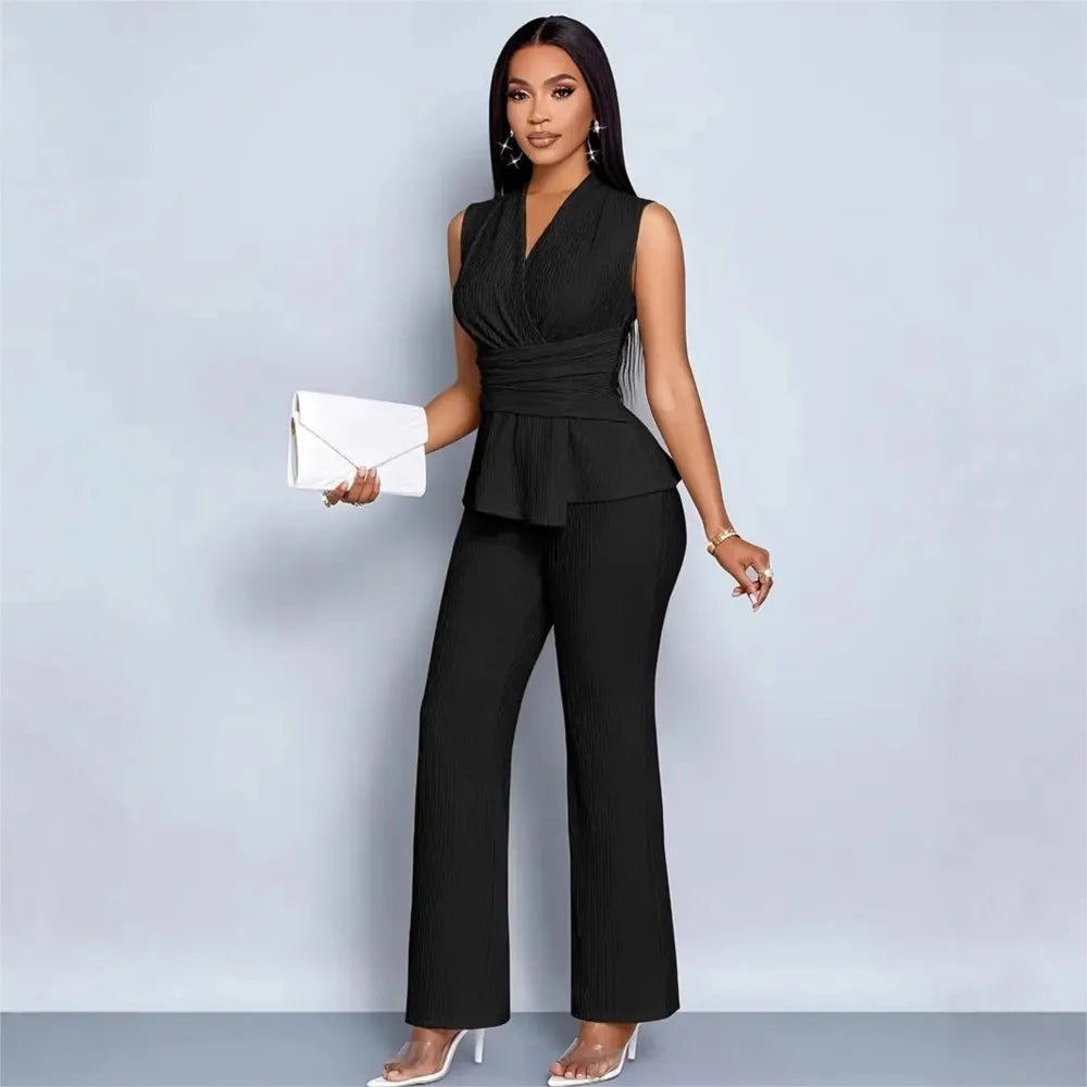 The Colette Vest Set | Sleeveless Vest & Wide-Leg Trousers