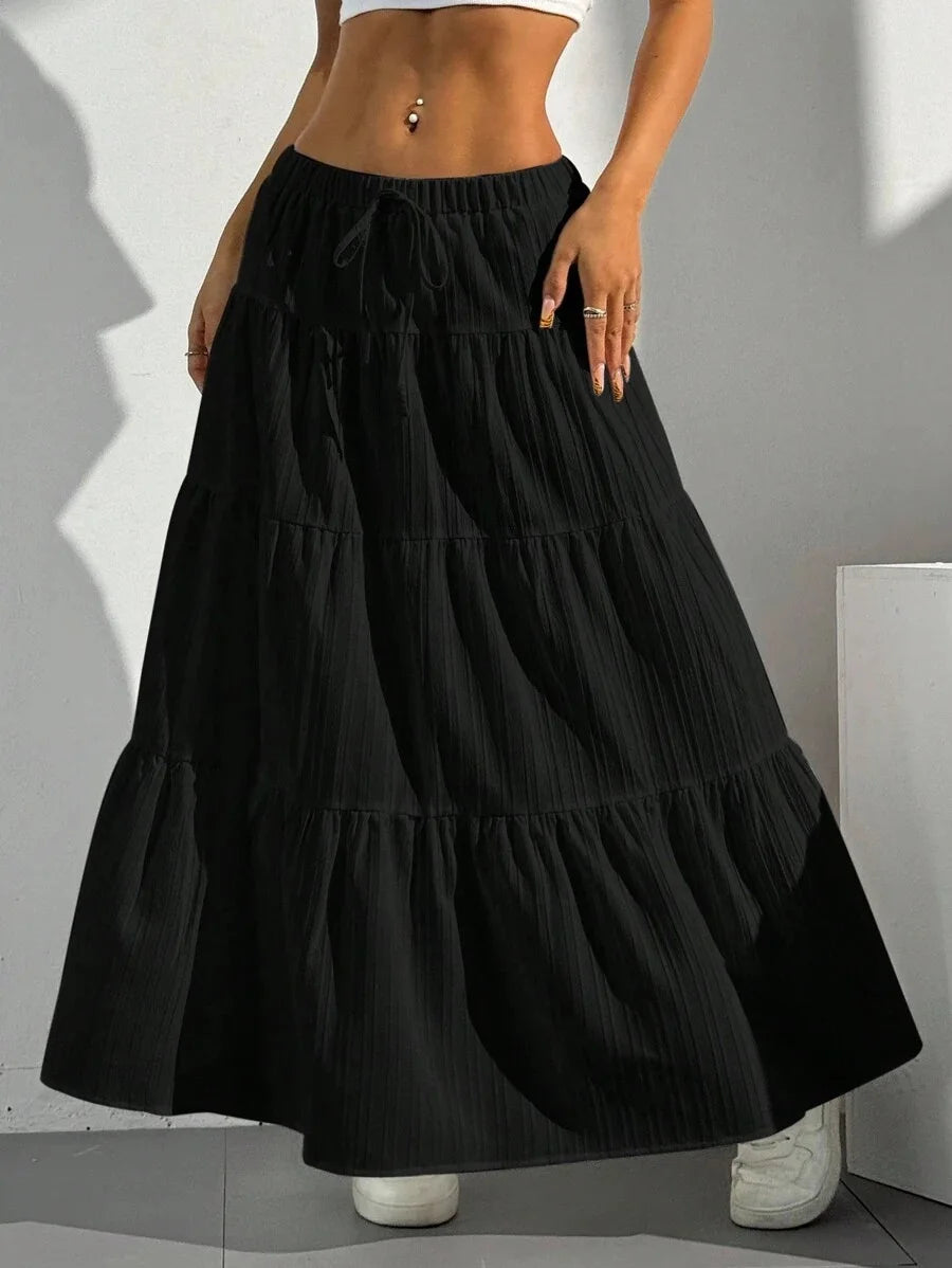 The Madeleine Skirt | Satin High-Waisted Midi
