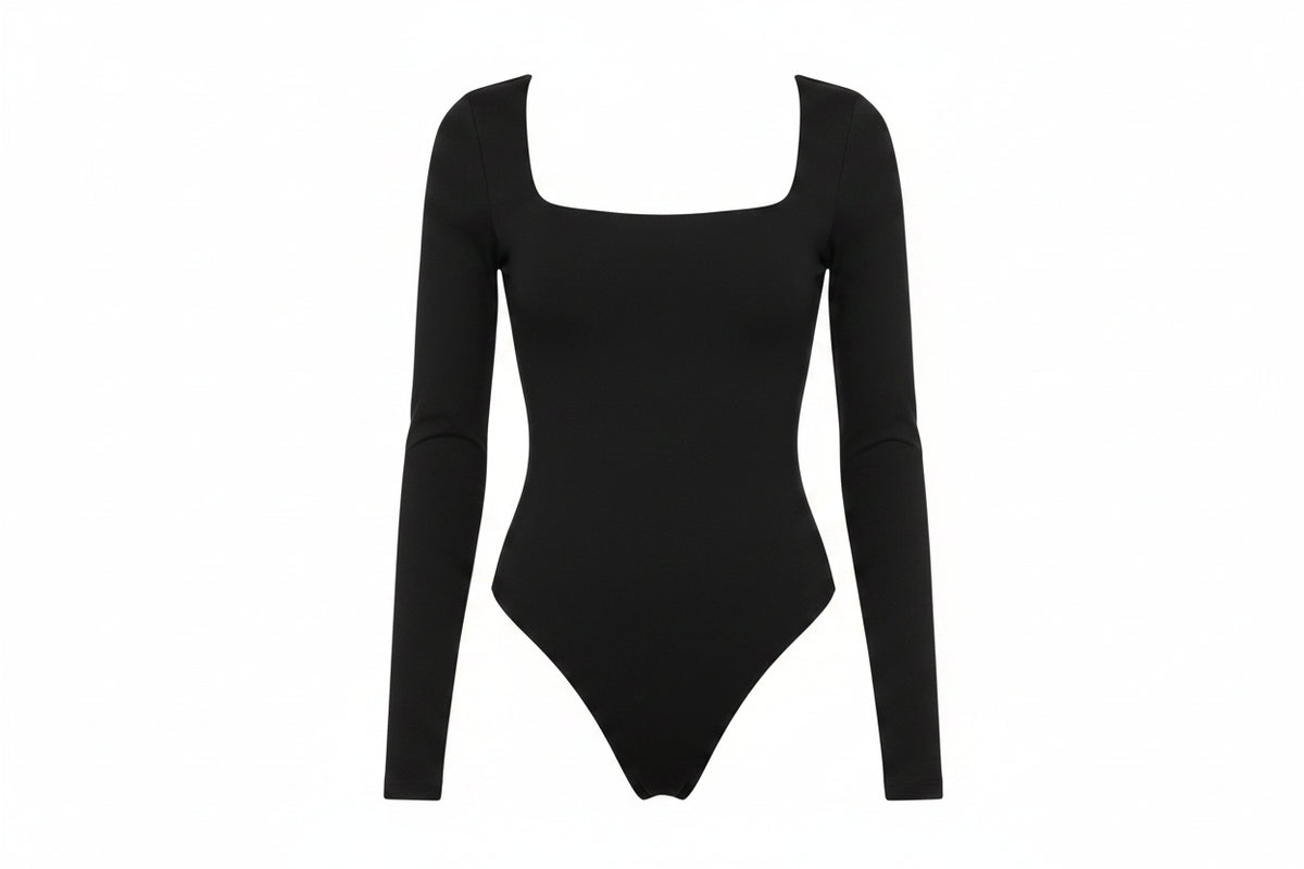 The Brunna Bodysuit | Square Neck Ribbed Bodysuit