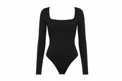 The Brunna Bodysuit | Square Neck Ribbed Bodysuit