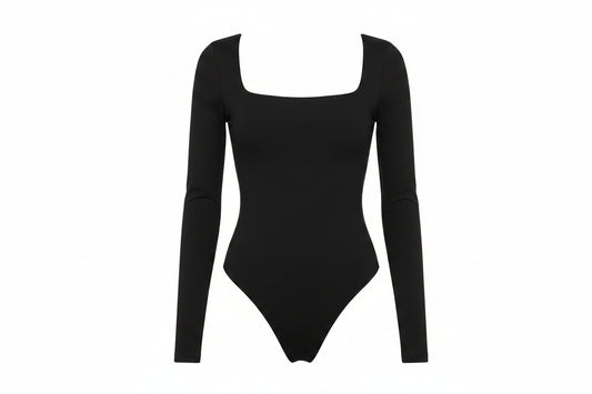 The Brunna Bodysuit | Square Neck Ribbed Bodysuit