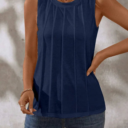 The Sienna Knit Tank | Sleeveless Round Neck Top