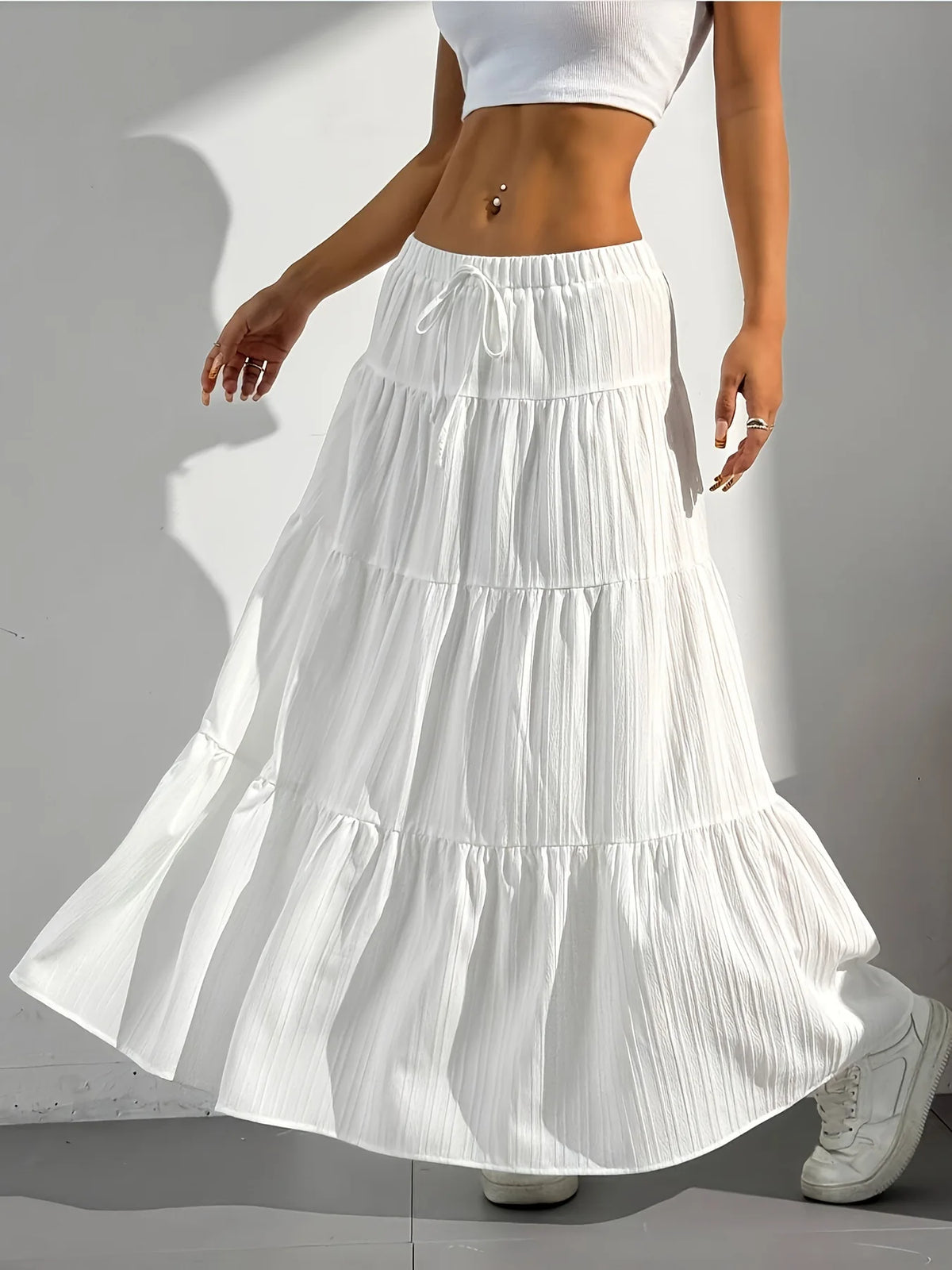 The Madeleine Skirt | Satin High-Waisted Midi