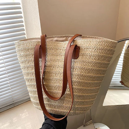 The Riviera Tote | Structured Woven Tote Bag