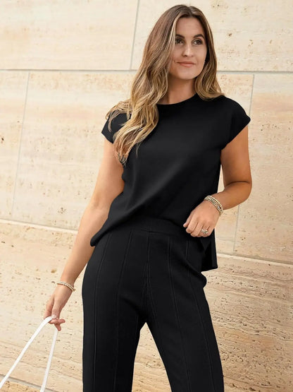 The Monaco Set | Sleeveless Top & Wide-Leg Trousers