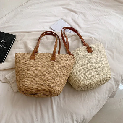 The Riviera Tote | Structured Woven Tote Bag