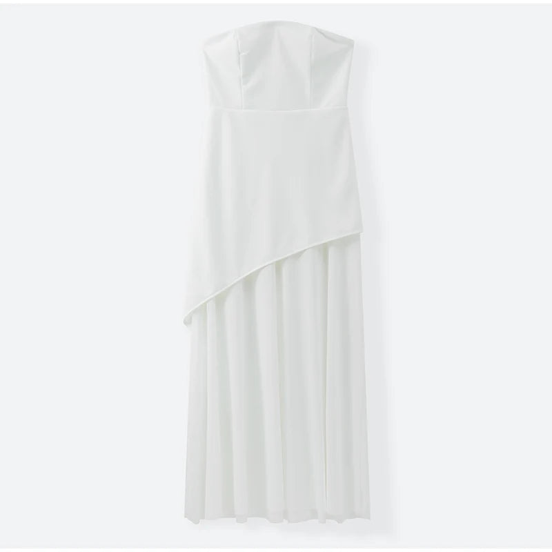 The Valentina Mesh Maxi Dress | Strapless Maxi Dress