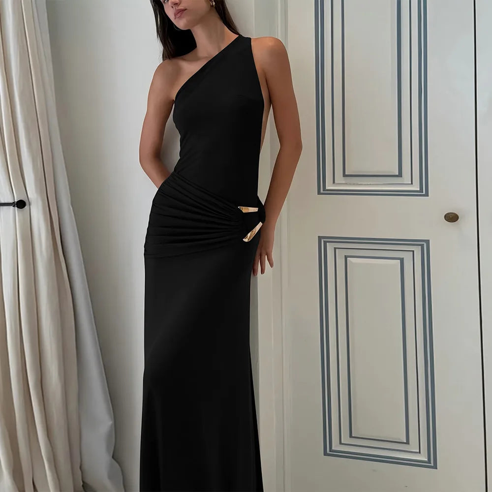 The Vivienne Maxi Dress | One-Shoulder Backless Maxi Dress