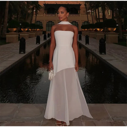 The Valentina Mesh Maxi Dress | Strapless Maxi Dress
