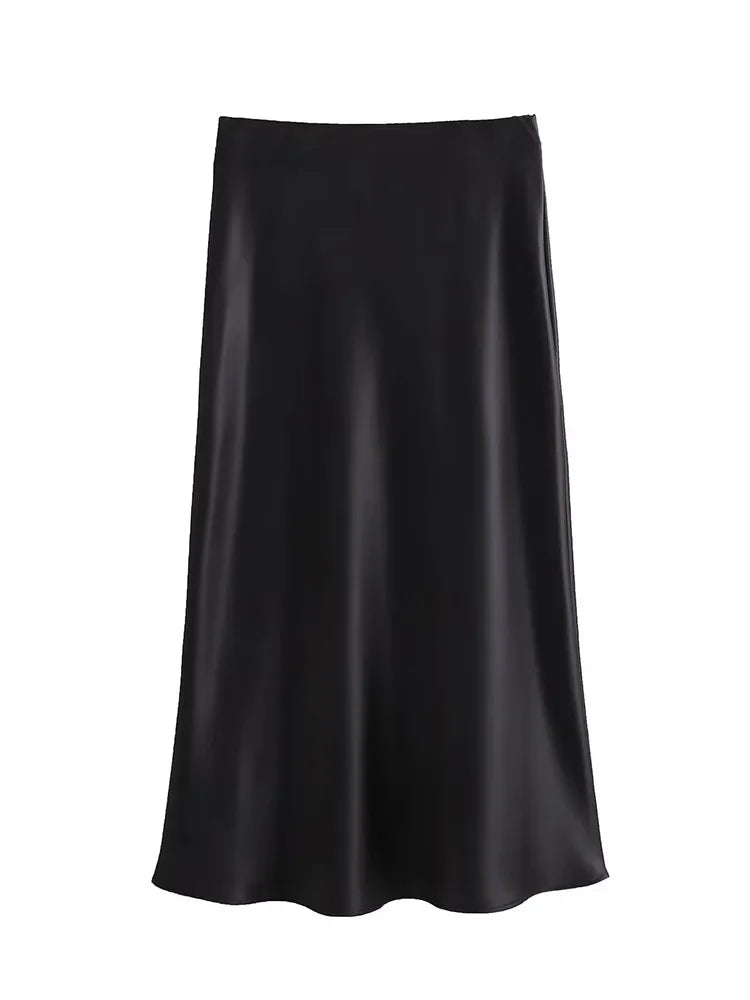 The Vianté Skirt | Timeless Satin Midi Skirt