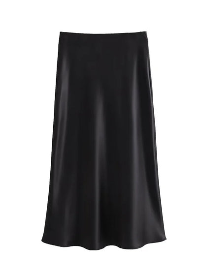 The Vianté Skirt | Timeless Satin Midi Skirt