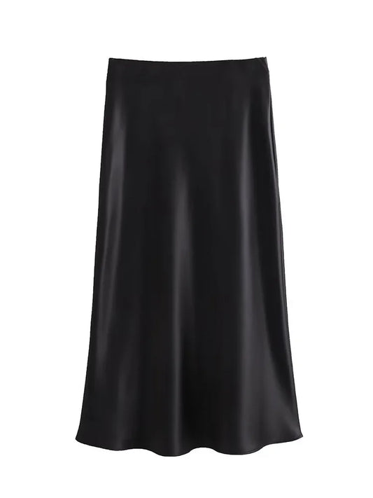 The Vianté Skirt | Timeless Satin Midi Skirt