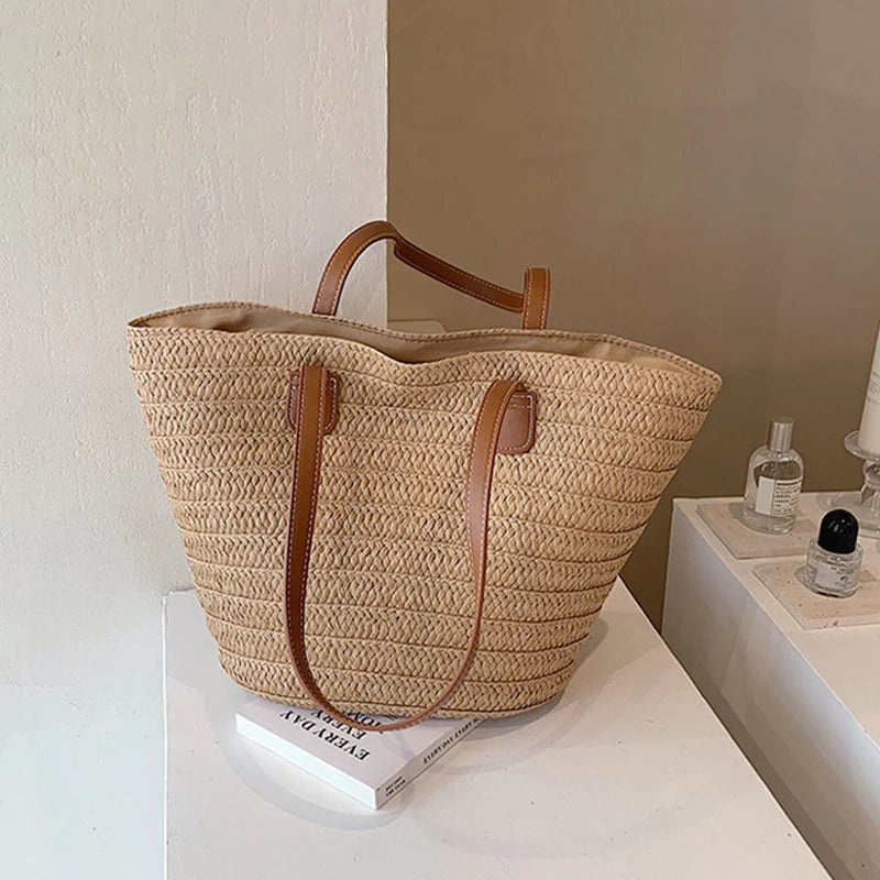 The Riviera Tote | Structured Woven Tote Bag