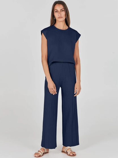 The Monaco Set | Sleeveless Top & Wide-Leg Trousers