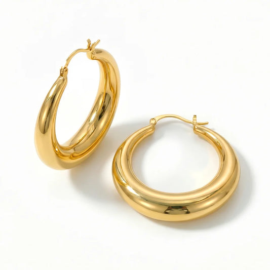 The Signature Gold Hoops | 18K Gold-Plated Hoop Earrings