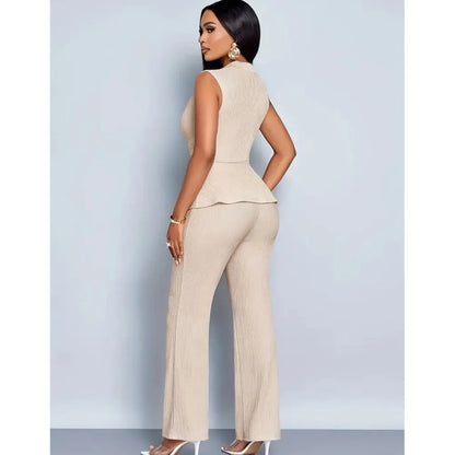 The Colette Vest Set | Sleeveless Vest & Wide-Leg Trousers