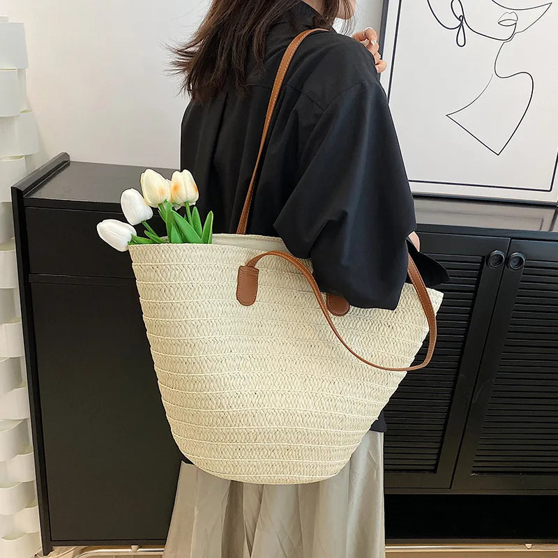 The Riviera Tote | Structured Woven Tote Bag