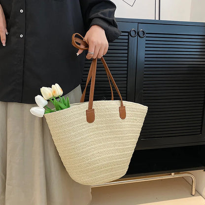 The Riviera Tote | Structured Woven Tote Bag